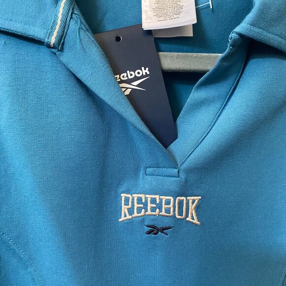 NEW Blue Reebok Varsity Collar Top Sz L - Picture 3 of 8